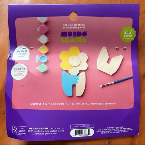 4- 3D Flower Wood Craft Kit - Multicolor - Picture 2 of 2